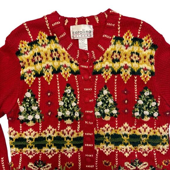 Carolina Colours Women's Christmas Ugly Christmas Sweater Chunky Knit Sz Medium - Picture 2 of 7